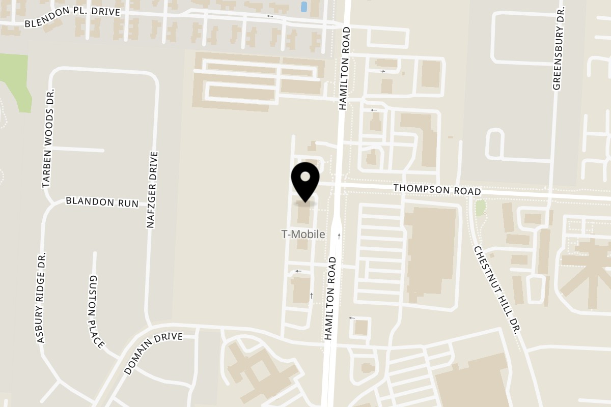 Map showing the location of Dakshin Indian Bistro on 5251 N Hamilton Rd in Columbus